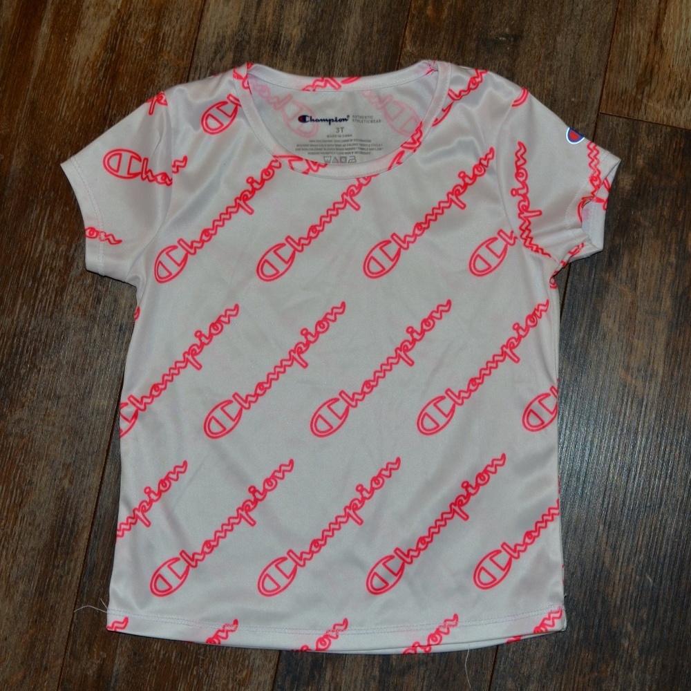 Champion 3T White Shirt w/Champion Design - Picture 1 of 2
